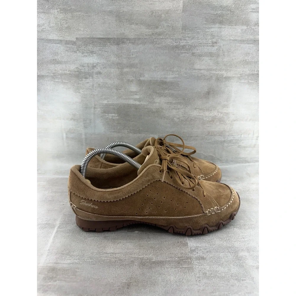 Skechers Relaxed Fit Suede Leather Sneakers Brown 44703 Women Sz 8 Lace Up Shoes